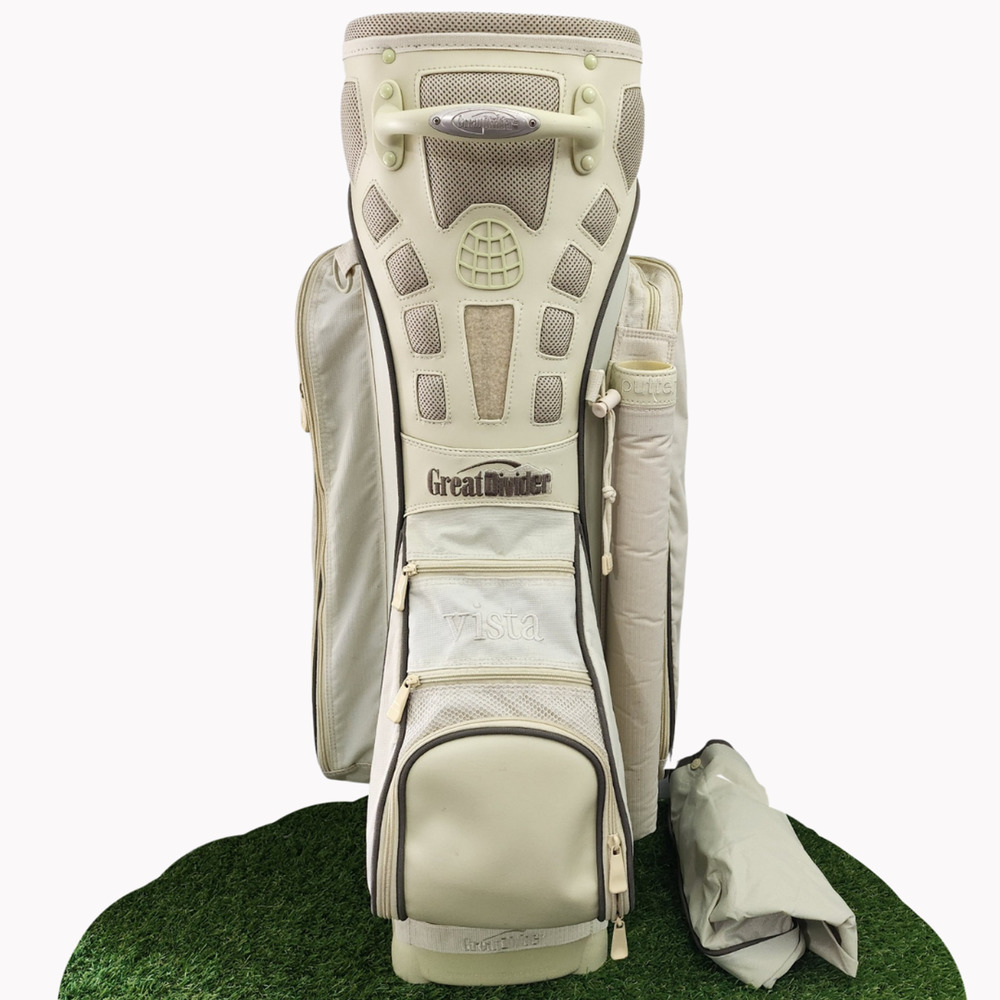 Great Divider Vista 14-Way Golf Cart Bag Ladies Beige Brown w/ Rain Cover